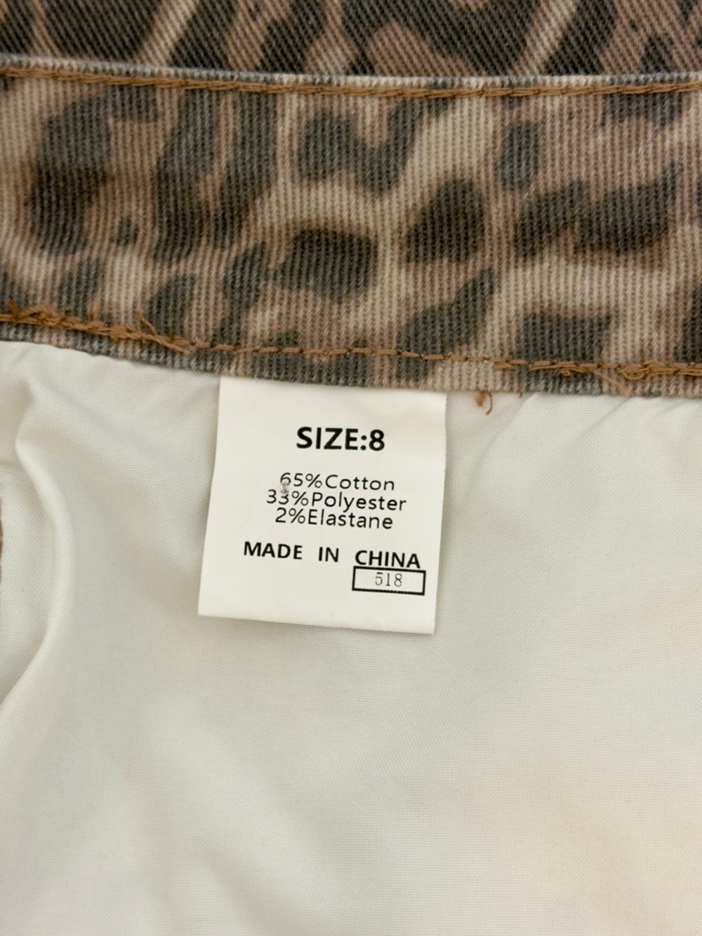Leopard Frayed Edge Wide Leg High Waist Jeans - Picture 4 of 6
